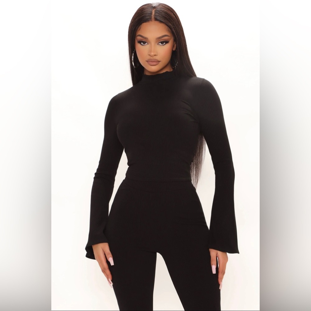Women’s Black Josie Bell Sleeve Top